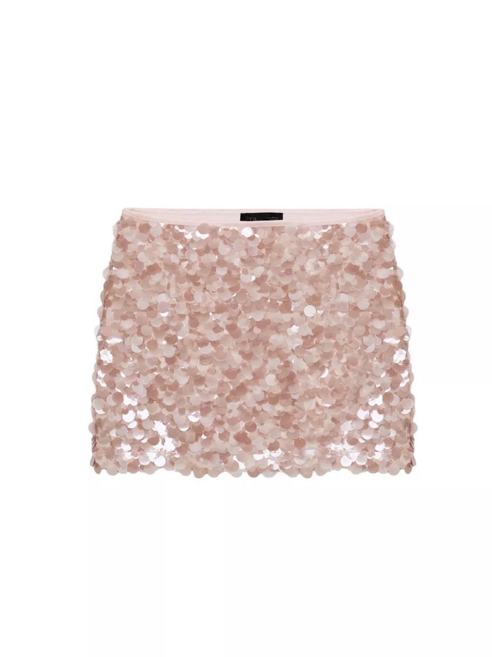 ZARA dusty pink  SEQUIN MINI SKIRT